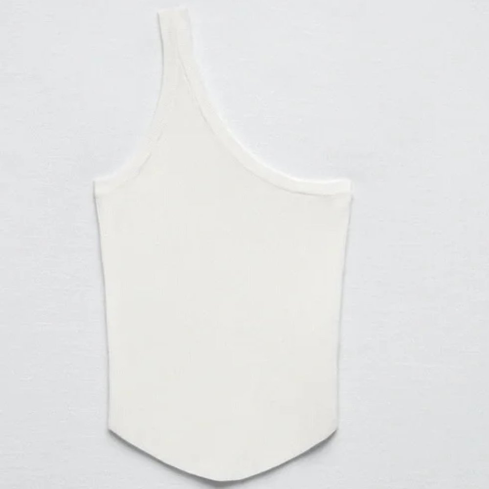 Zara One Shoulder Ribbed Tank